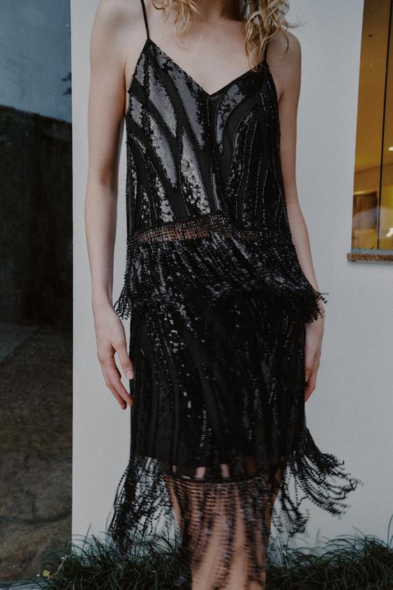 Top à franges à sequins