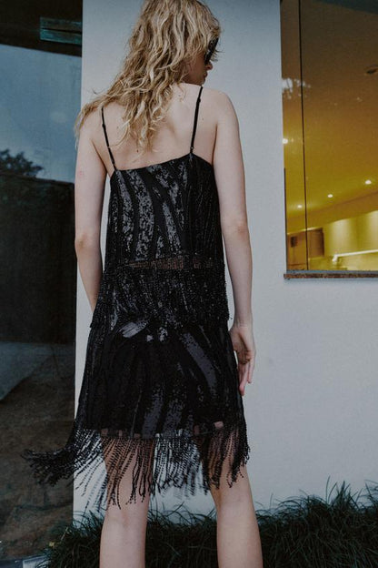Top à franges à sequins