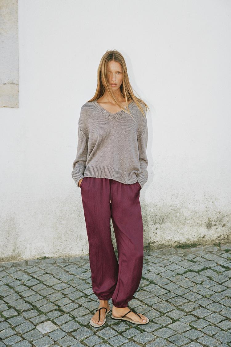Pantalon bouffant à taille élastique