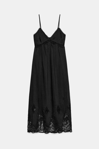 Robe midi brodée