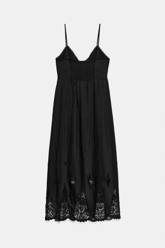 Robe midi brodée
