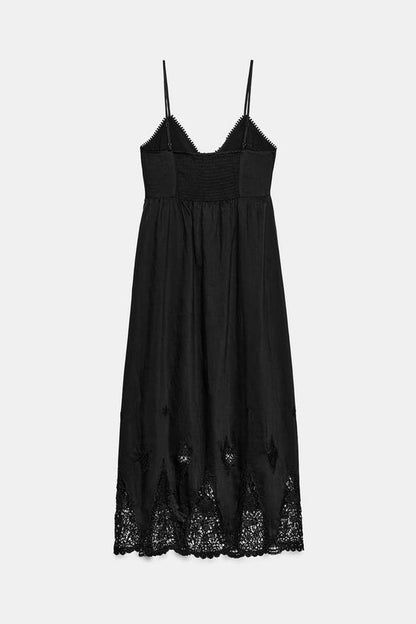 Robe midi brodée