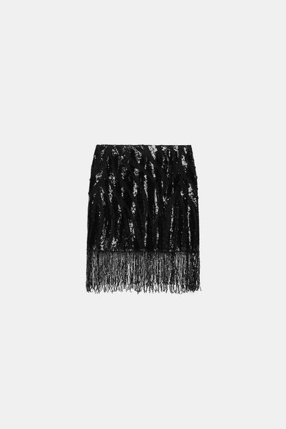 Jupe à franges à sequins