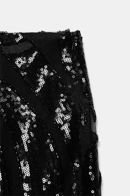 Jupe à franges à sequins