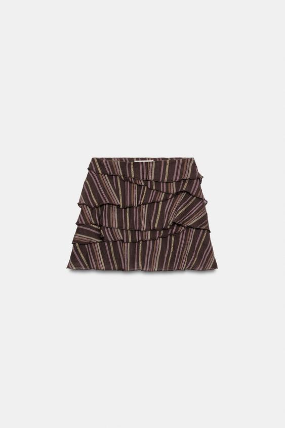 Jupe-culotte à rayures en fil métallisé