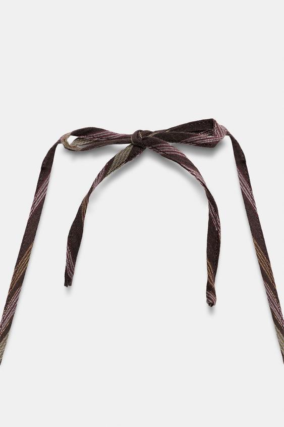 Top à rayures en fil métallisé