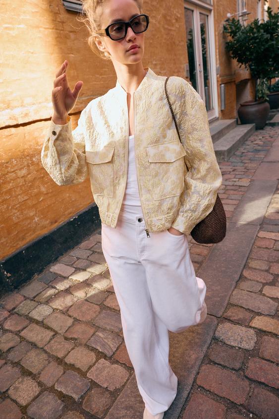 Veste bomber en jacquard