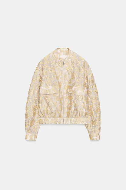 Veste bomber en jacquard
