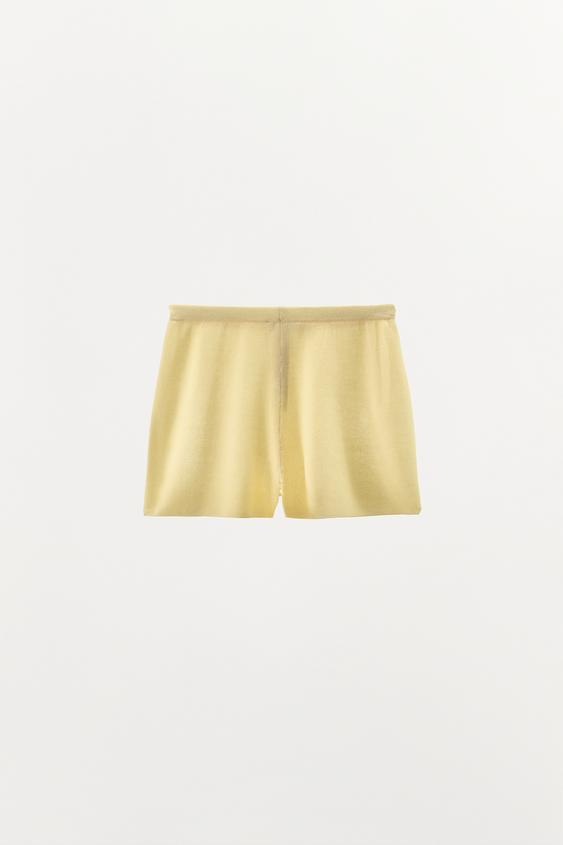 Short en mélange de coton à boutons