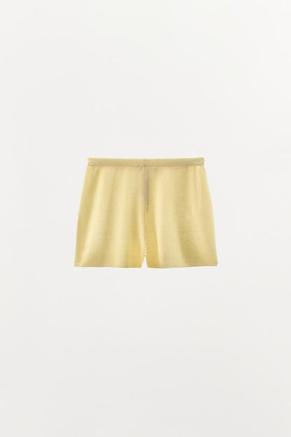 Short en mélange de coton à boutons