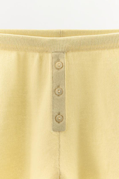 Short en mélange de coton à boutons
