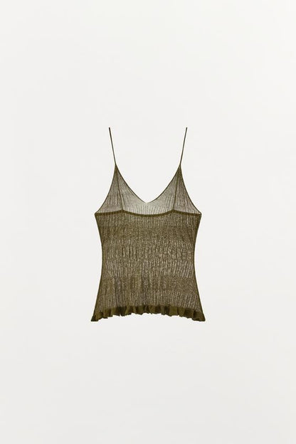 Top texturé en maille à bretelles