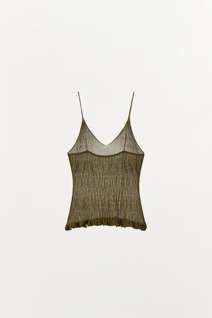 Top texturé en maille à bretelles