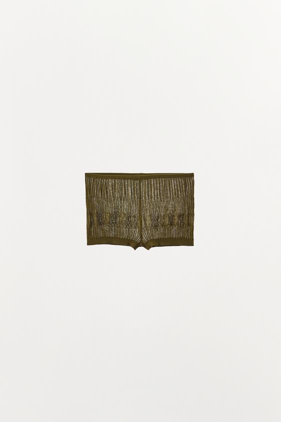 Short en maille texturée