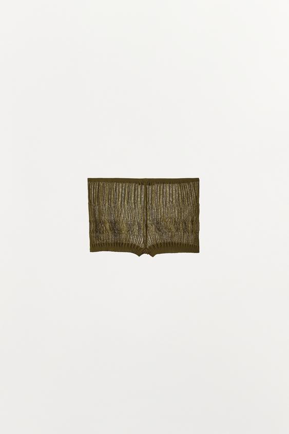 Short en maille texturée
