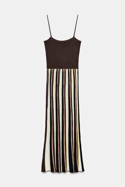 Robe texturée à rayures