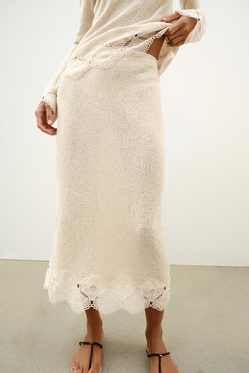 Jupe texturée au crochet