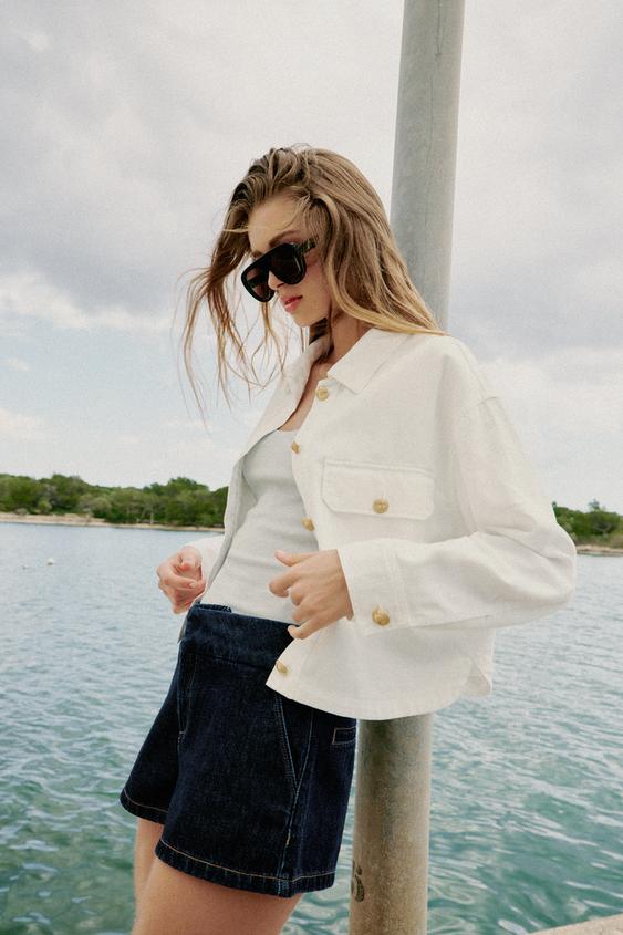 Blouson à boutons dorés