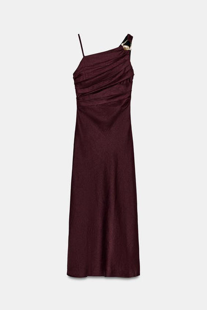 Robe midi asymétrique 100 % lin