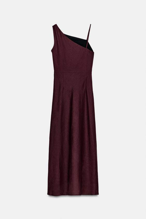 Robe midi asymétrique 100 % lin