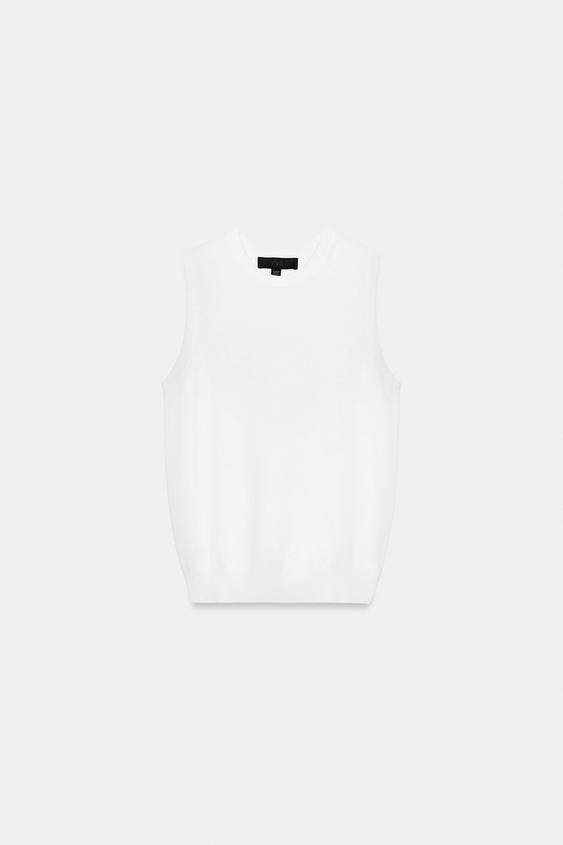 Top en maille sans manches