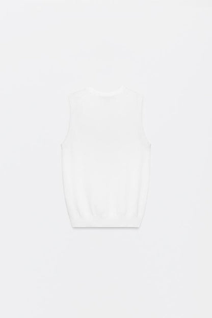 Top en maille sans manches
