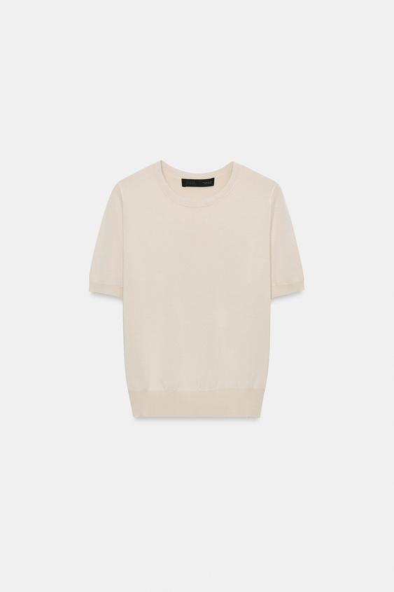 Pull à manches courtes en maille basique