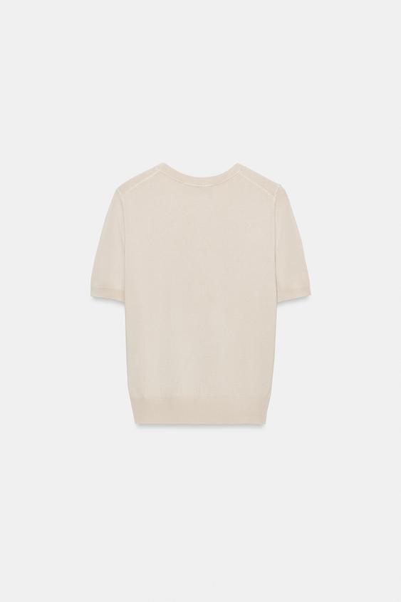 Pull à manches courtes en maille basique