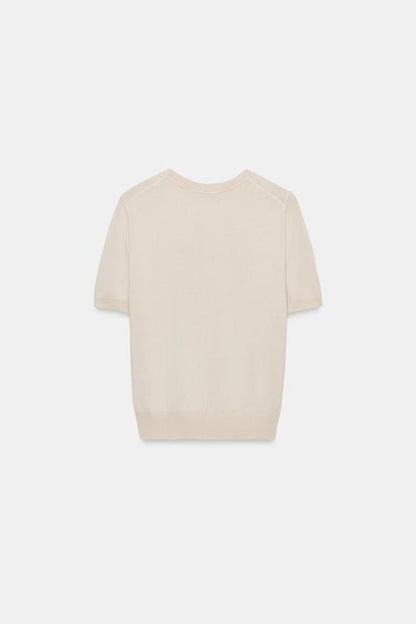 Pull à manches courtes en maille basique