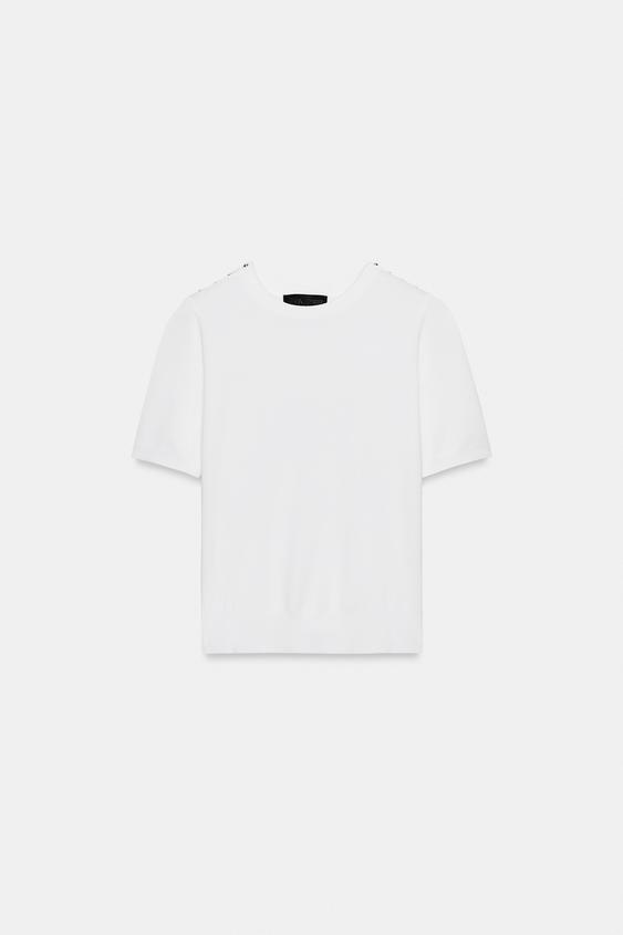 Pull basique en maille à manches courtes