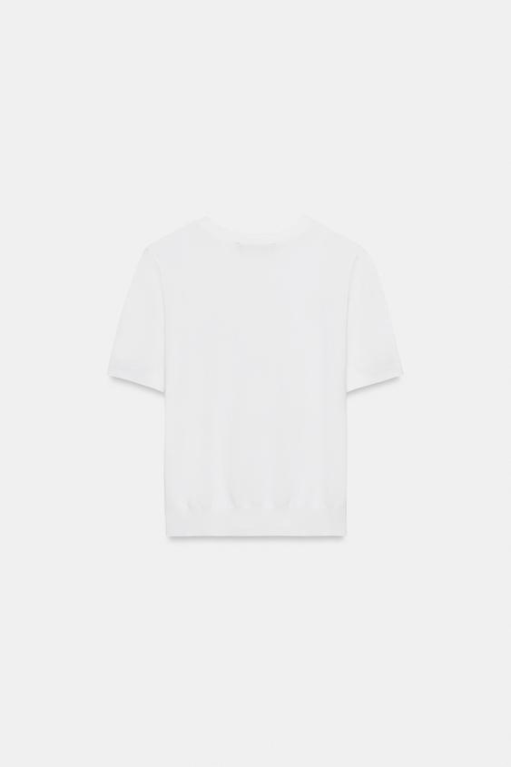 Pull basique en maille à manches courtes