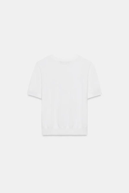 Pull basique en maille à manches courtes