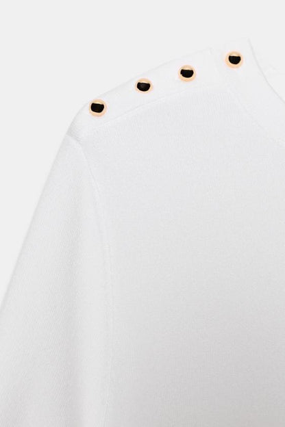 Pull basique en maille à manches courtes