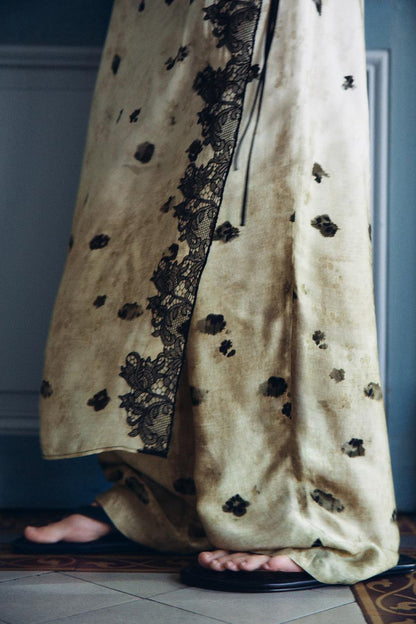 Jupe-culotte imprimée en dentelle