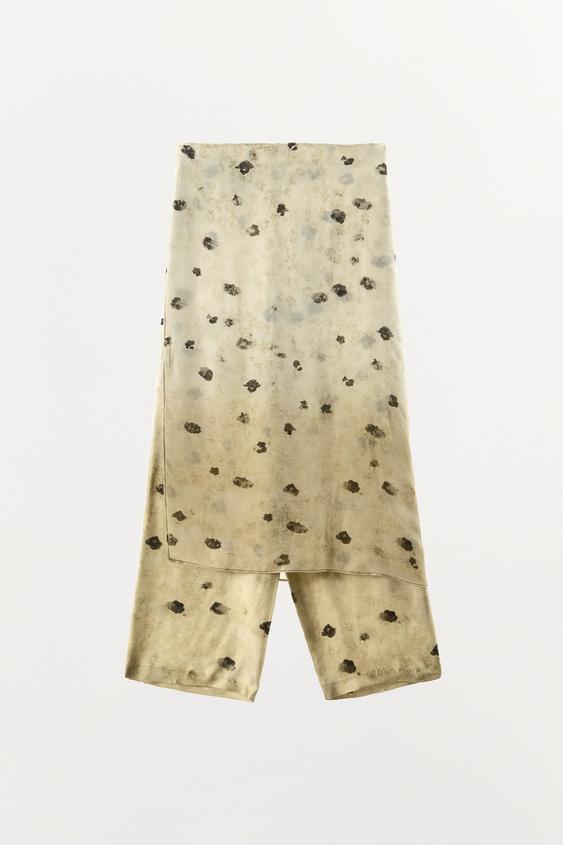 Jupe-culotte imprimée en dentelle