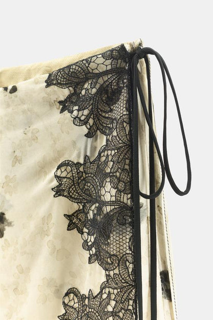 Jupe-culotte imprimée en dentelle