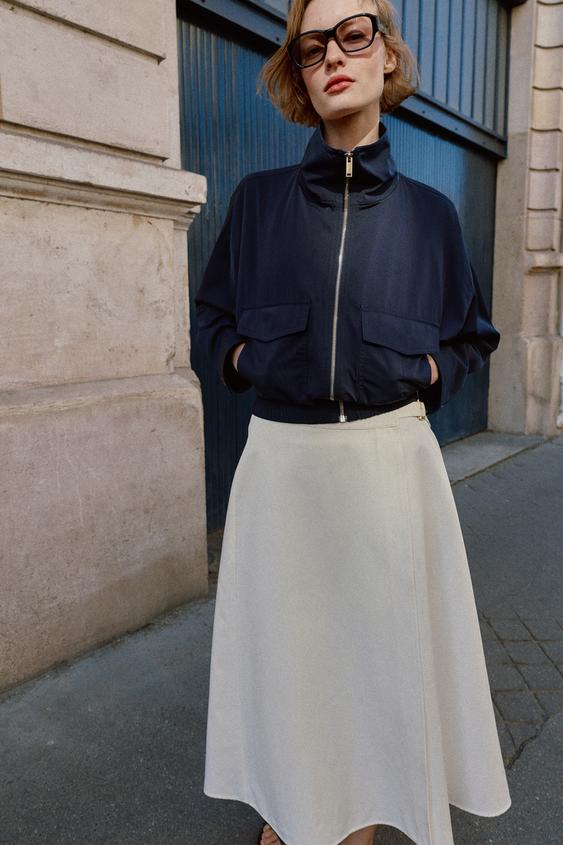 Blouson à col montant à poches à rabat