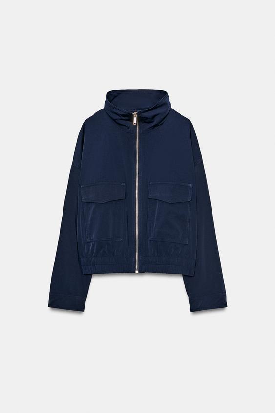Blouson à col montant à poches à rabat