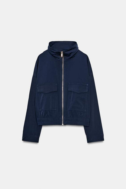 Blouson à col montant à poches à rabat