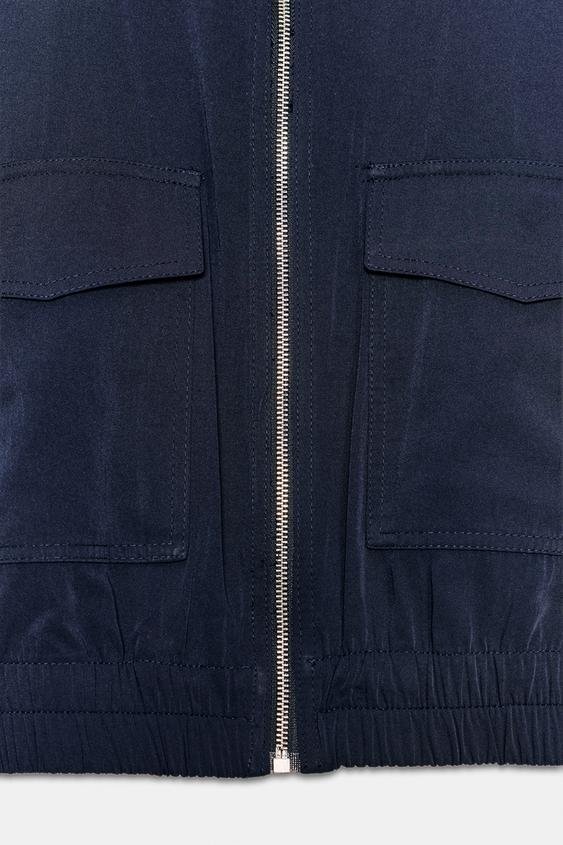 Blouson à col montant à poches à rabat