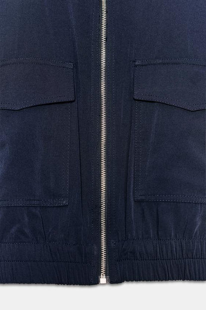 Blouson à col montant à poches à rabat
