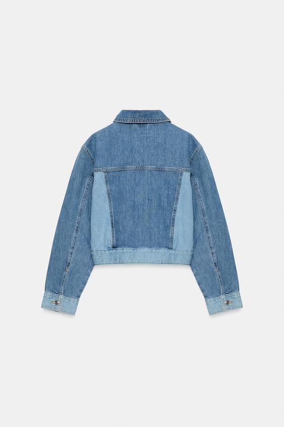 Blouson Z1975 court contrasté en denim