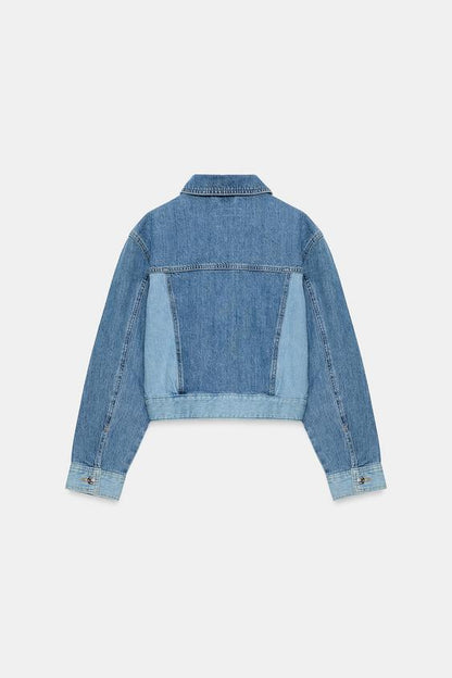 Blouson Z1975 court contrasté en denim