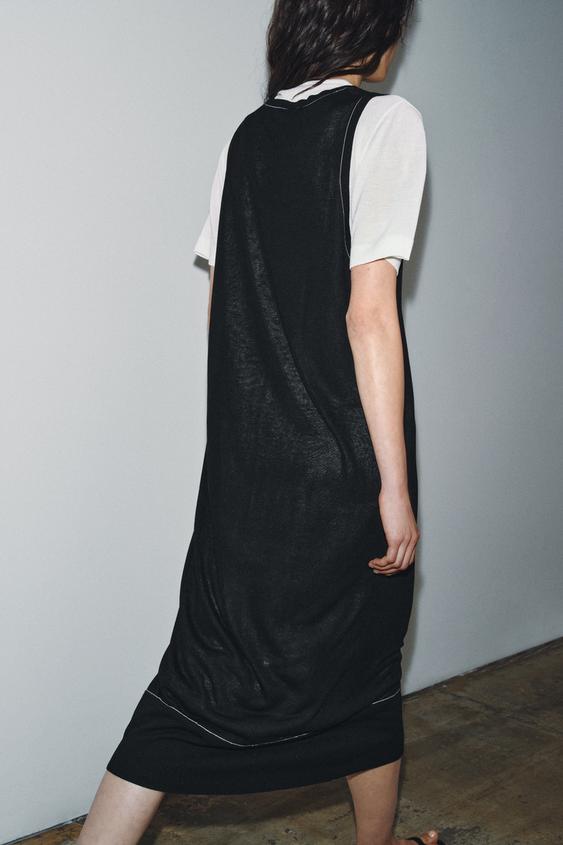 Robe en maille contrastée