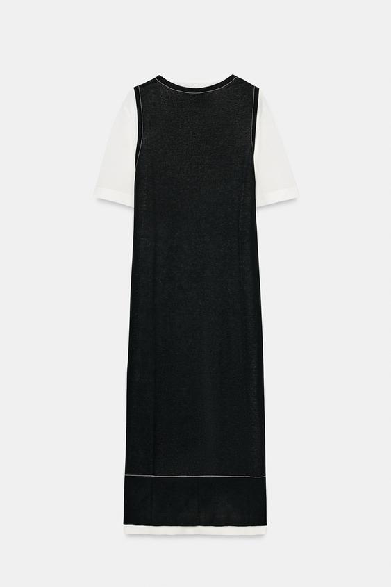 Robe en maille contrastée