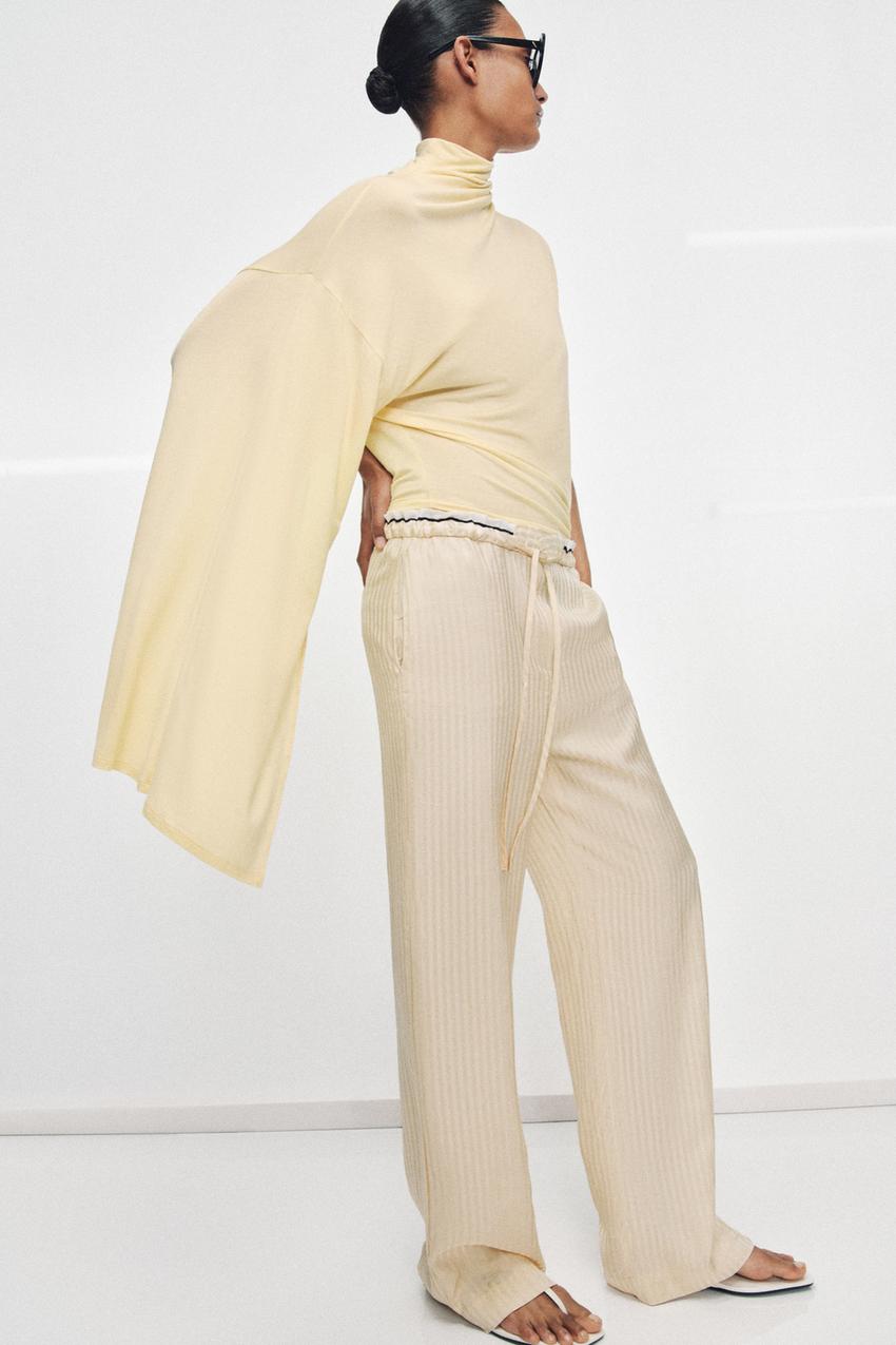Pantalon style pyjama en jacquard ZW Collection