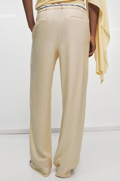 Pantalon style pyjama en jacquard ZW Collection