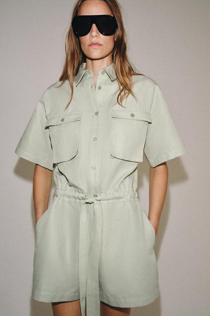 Combinaison chemise avec ceinture ZW Collection
