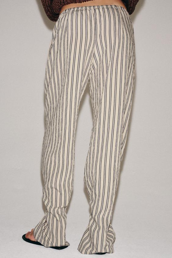 Pantalon droit à rayures ZW Collection