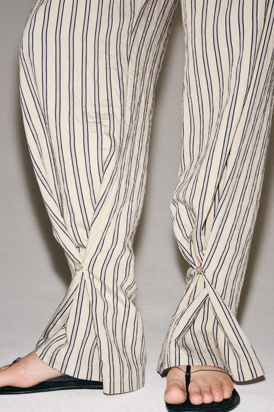 Pantalon droit à rayures ZW Collection